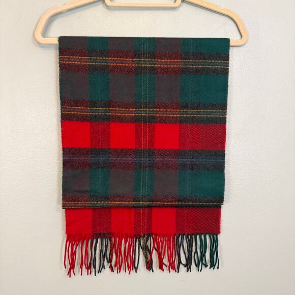 V Fraas Cashmink Plaid Tartan Neck Scarf Shawl Wrap 14X63 Fringed Cozy Winter - Picture 5 of 8